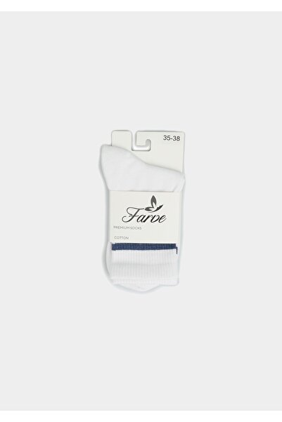 Farve Navy Blue Tennis Socks with White Navy Blue Stripes