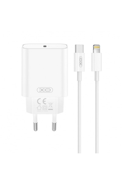 XO Design Φορτιστής ρεύματος CE32 με καλώδιο Lightning, 20W, 3A, 1 x USB-C, Λ...