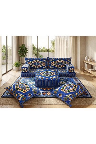 FEYZA DECOR HOME Şark Köşesi Takımı - Otantik Kilim Desenli Yer Minderi Seti ...
