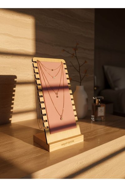 segalife Decorative Wooden Pink Jewelry Organizer Stand Necklace Bracelet Accessory Organizer Gift