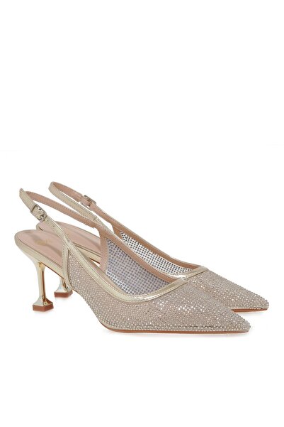 Exe Shoes Γυναικεία Παπούτσια SLINGBACK Mules 700-511 Πλατίνα Στράς U47005114Z36