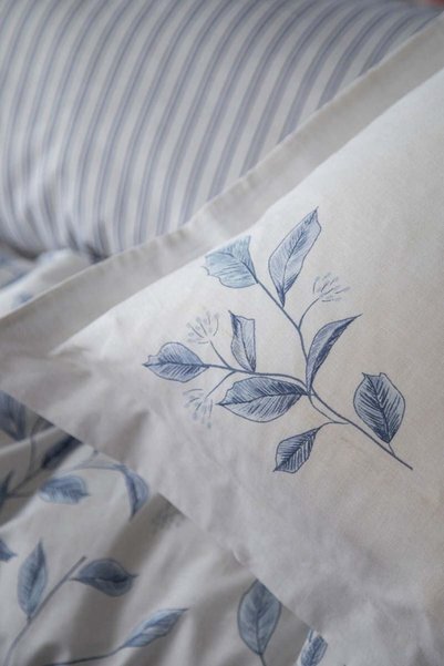 Apricitas HOME Set cuvertură dublă Melvi Blue 4 piese 100% bumbac