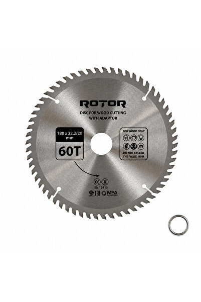 Rotor Daire Testere Bıçağı 190x30/25,4 mm 60T – Ahşap Kesim (El Tipi ve Gönye...