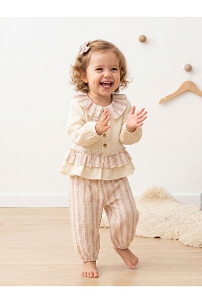 Cherrys Bebek Striped Muslin Cotton Baby Set