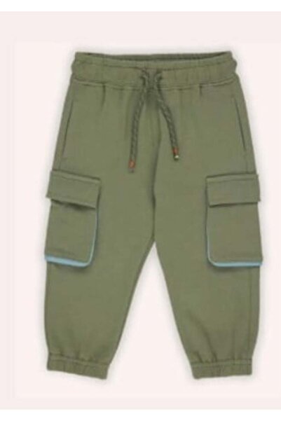 Panço Baby Boy Cargo Pants with Pockets, Elastic Waist and Laces, 0-3 Years O...