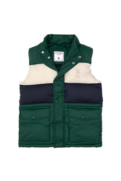 U.S. Polo Assn. ERKEK ÇOCUK 2251411 DOKUMA YELEK KOYU YEŞİL