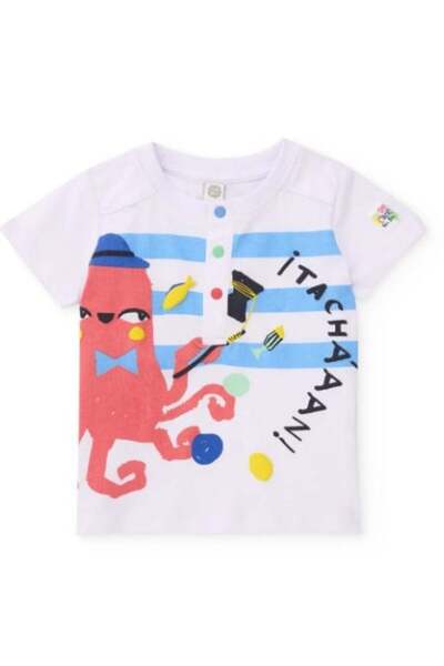Tuc Tuc Boy's Striped Printed T-Shirt 2-8 Years White