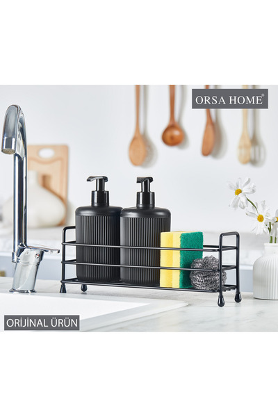 ozbience Siyah Banyo ve Mutfak Tezgah Üstü Düzenleyici, Lavabo Yanı Organizer