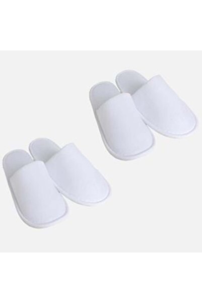 OEMN Men's White Closed Towel Slippers - 2 Pairs