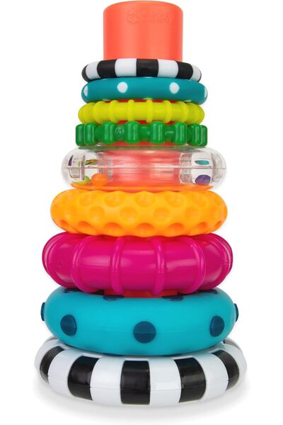 SASSY Stacking Rings Educational Toy - for ages 6 months and up - Multi-color...