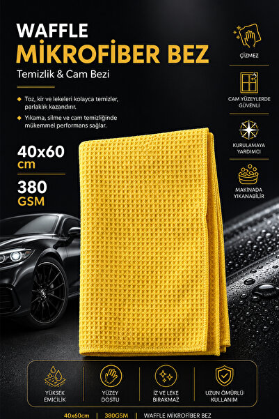 MeyZone 380 GSM Lavetă premium pentru curățarea mașinilor și uscarea geamuril...