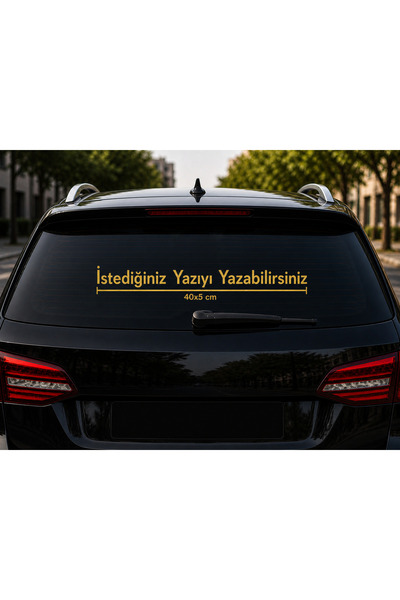 levvas Araba Cam Yazısı Sticker | Kişiye Özel Oto Yazı | 40x5 cm Ölçülü Araç ...