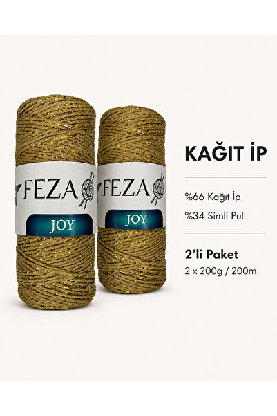 Feza Joy Simli Kağıt İp 200g 200m – Çanta, Sepet ve Aksesuar Yapımına Uygun E...