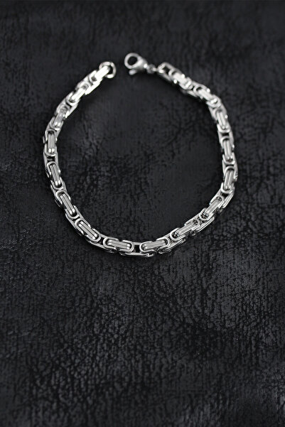 Lisinya 316L Steel Silver Color King Chain Men's Bracelet -
