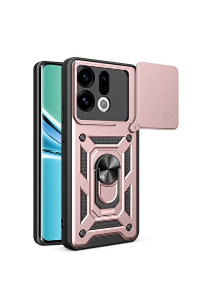 AMORUS Rotary Camera Lid Σκληρή Θήκη με Δαχτυλίδι Rose Gold (Oppo Find X9 5G)