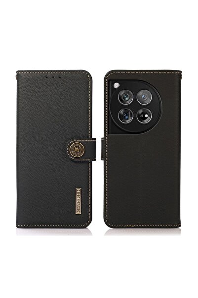 KHAZNEH Custer Leather Θήκη Πορτοφόλι Black (OnePlus 12 5G)