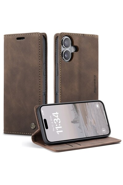 Caseme 013 Retro Θήκη Βιβλίο Coffee (Apple iPhone 17)