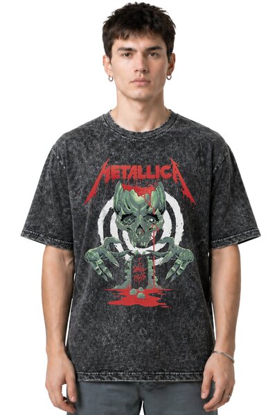 SEVBANO Metallica Rock Metal Music Band Pre-Printed Unisex Oversize Vintage W...