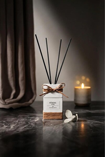 MİNORA HOME Beyaz Dekoratif Oda Kokusu | Bambu Çubuklu Reed Diffuser