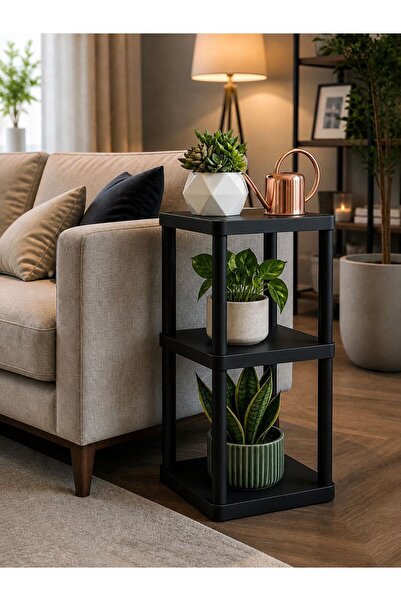 CasaNovi Sakura 3 Katlı Çiçeklik Saksılık Siyah