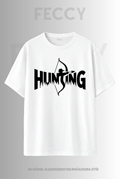 FECCY Premium Hunting2 Tricou unisex supradimensionat cu tematică Hunter, pen...