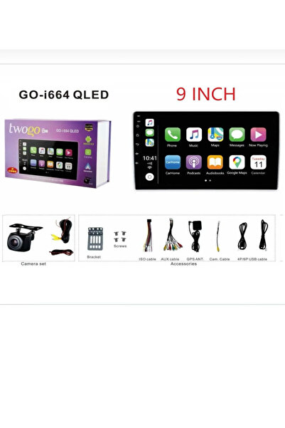 Twogo GO-i664 QLED 9 İnç Android 15.0 Multimedya Ekran - 8 Çekirdek - Kablosu...