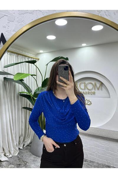 MODA BORSASI Taş Detaylı Tasarım Madonna Bluz