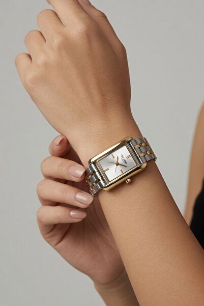 Tom Jones ساعة يد نسائية من سلسلة بريميوم بتصميم مستطيل خاص وسوار فولاذي وعلب...