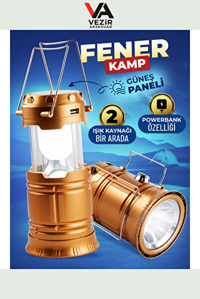 BUFFER®PX Güneş Enerjili Kamp Lambası + Fan | USB Şarjlı, Telefon Şarj Özelli...