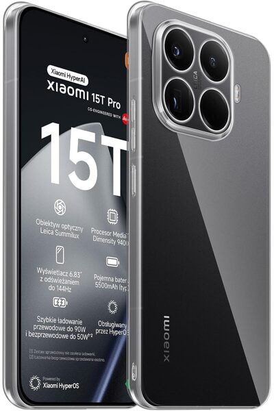 bestcase Husă Clear Silicon + Folie de sticlă Compatibilă cu Xiaomi 15T Pro, ...