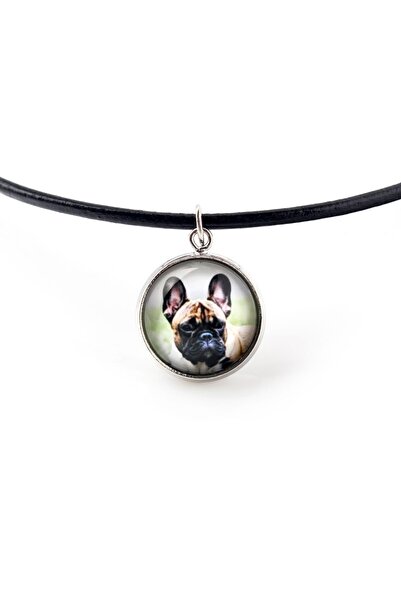 Art - Dog Bulldog francez - pandantiv colier cu fotografia ta, lucrat manual,...