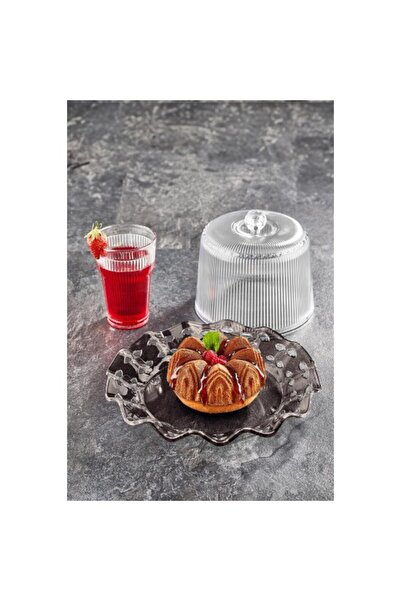 CRİSTAL Acrylic Baroque Smoked Color Cake Jar & Cake Storage Container & Styl...