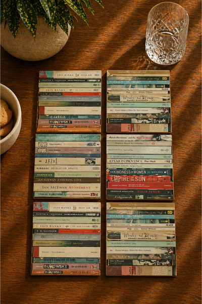 JHAAR Abstract Modern Design Library / Book Set of 6 Coasters - Uv Printing M...
