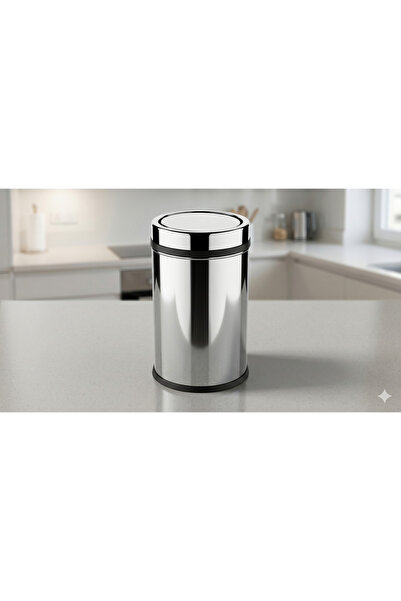 INTERSTEEL 20 Litre Paslanmaz Çelik Döner Kapaklı Çöp Kovası – Pratik Kapaklı...