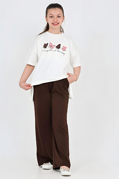 MODANINO Girl's Side-Tie Belted Top and Bottom Set 7-12 Years 12644Blt