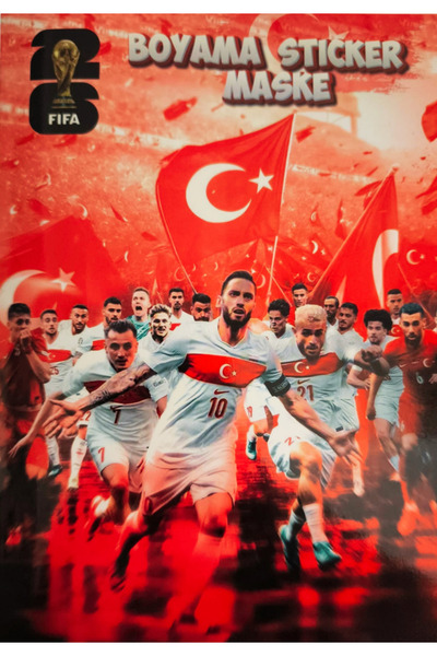 booddie Futbol Dünya Kupası Milli Takım Boyama Kitabı Stickerlı Arka Kapak Ma...