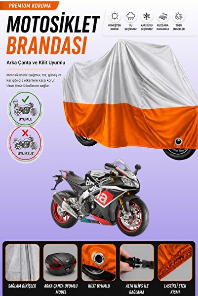 Cemku Double غطاء دراجة نارية من نوع Aprilia RSV4 RF باللون الرمادي من الأعلى...