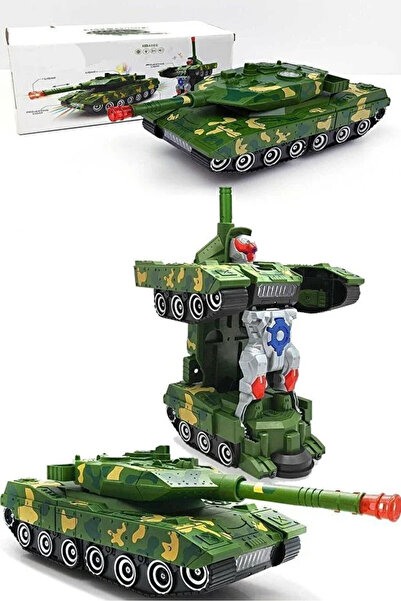 SUDESA OYUNCAK PİLLİ IŞIKLI VE SESLİ ROBOTA DÖNÜŞEN ÇARP DÖN TANK YJ388-44