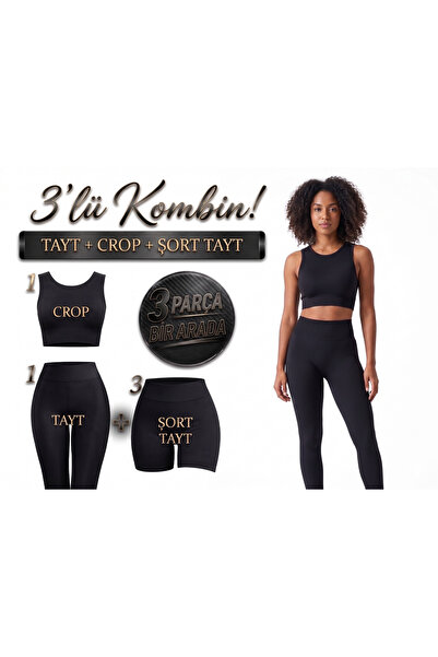 RAVELLES Premium 3-Piece Combination: Recovery Ribbed Leggings, Crop Top, and...