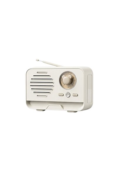 Çeşithane MINI-1 Nostaljik Radyo Bluetooth Hoparlör USB FM Destekli-Beyaz