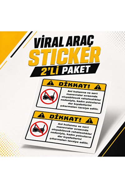 Fovea Design Viral Araç Çıkartma 2’li Paket – Dikkat Çeken Mizahi Oto Çıkartm...