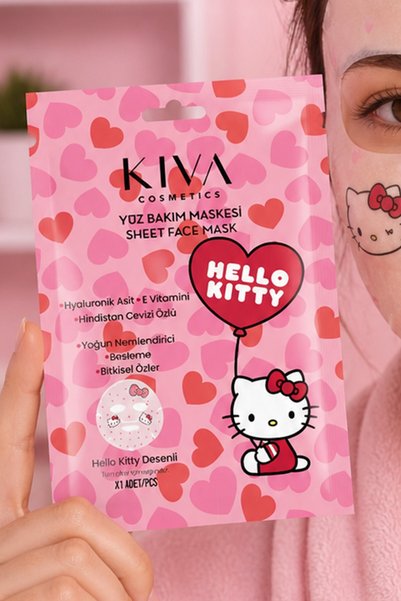Hello Kitty x Dekomus Lisanslı Kağıt Yüz Bakım Maskesi Dekomus Cep Defteri Hediyeli