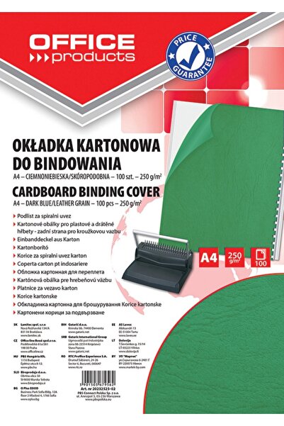 OFFICE products Coperta carton imitatie piele 250g/mp, A4, 100/top - verde