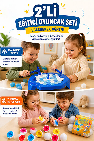 2-Piece Playset Ice Kingdom and 6-Piece Egg Matching Game - Educational and Educational Playset