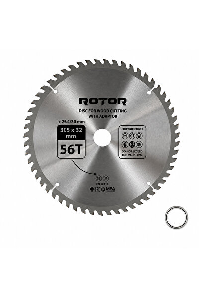 Rotor Δίσκος κοπής ξύλου 305*32/30/25.4 με προσαρμογέα 56 δοντιών