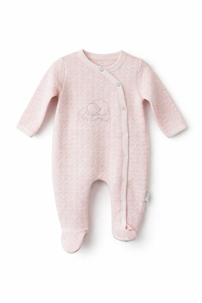 Babydola Baby Girl Sleeping Rabbit Print Jumpsuit Newborn Pink