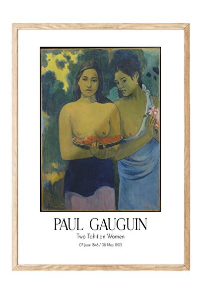 Postifull Paul Gauguin - Two Tahitian Women, Painting with Wooden Frame, Art ...