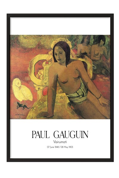 Postifull Paul Gauguin - Vairumati, Black Framed Art Print, Art Series No:110579