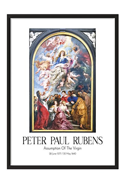Postifull Peter Paul Rubens - Uznesenje Bogorodice, slika u crnom okviru, ume...