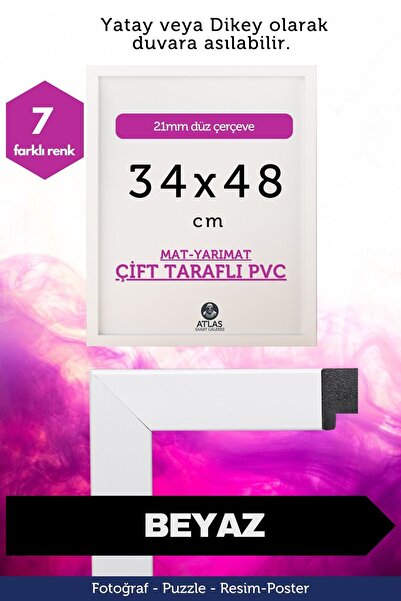 Atlas Sanat Galerisi 21mm-34x48 Cm Mat Pvc Li Camsız Fotoğraf Puzzle Belge Çe...